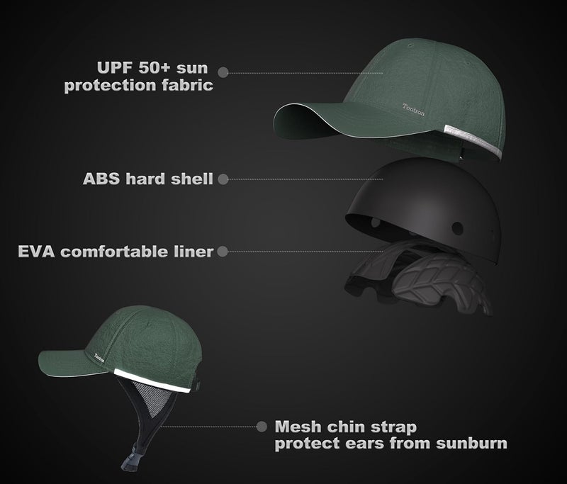 Tontron Wasumer Surf Cap with Hard Shell and Mesh Chin Straps for Surfing, SUP,Kayaking and Watersports - Image 2